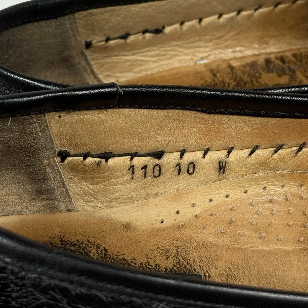 Zelli Men's Genuine Ostrich Quill Tassel‎ Loafers Black Size 10 W Italy